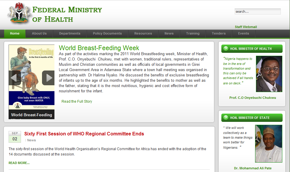 Nigerian Ministers of Health communicating with new media tools